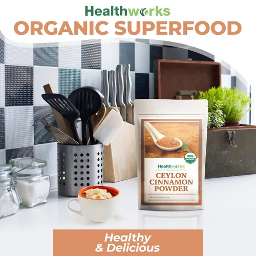 Vista 7 de Healthworks Superfoods - Canela orgánica en polvo de Ceilán - 16 onzas / 1 libra - Molida cruda - Keto, vegana y sin transgénicos - Ideal para café