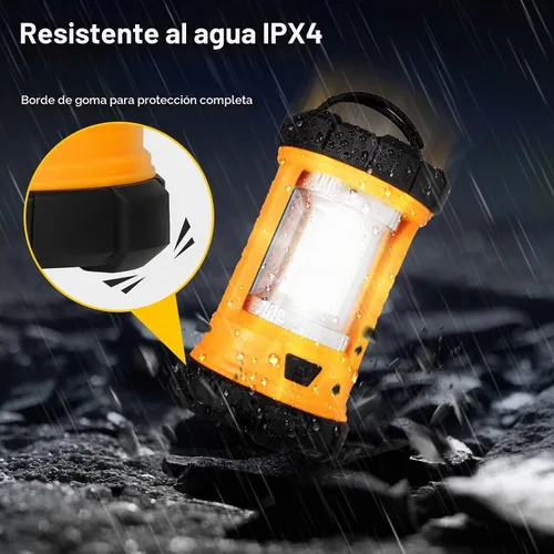 Vista 6 de CT CAPETRONIX Linterna de campamento, luz brillante de campamento de 3200 lúmenes, linterna LED recargable de 4600 mAh para cortes de energía, 5