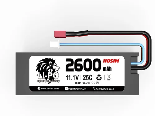 Vista 2 de Hosim Batería Lipo 3S 11.1V 2600mAh 25C RC Car Lipo Baterías Hard Case T-Plug Li-po Batería para 1/8 1/10 1/14 Escala de Alta Velocidad Vehículos RC