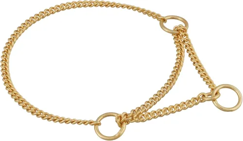 Vista 5 de Alvalley Collar Martingale para perros, collar de cadena para perro, hecho de latón, seguro, fácil de manejar, adecuado para mostrar, entrenar