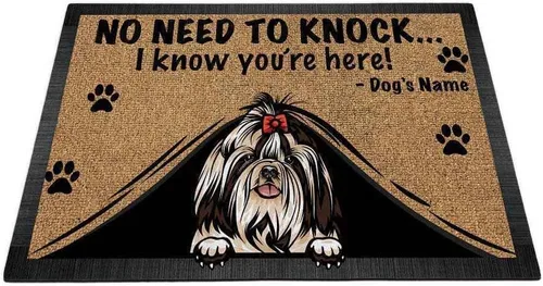 Vista 26 de Felpudo personalizado Peeking Dog Labrador No Need to Knock I Konw You're Here 23.6 x 15.7 pulgadas