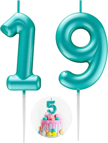 Vista 178 de Vela Azul Número 15 de Cumpleaños Velas 3D de Número para Pastel de Cumpleaños Decoración de Fiesta de Cumpleaños Suministros para Boda