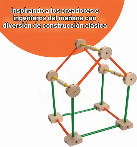 Vista 3 de Schylling MKT Super Makit - Juguete clásico de construcción de madera, más de 3 años, 70 piezas (1 EA)