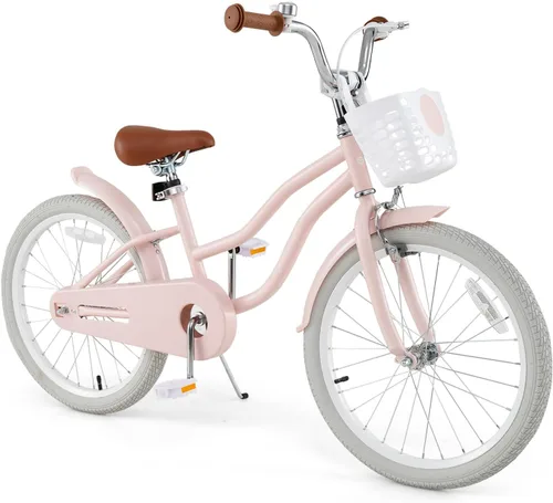 Vista 27 de COSTWAY Bicicleta para niños de 12, 14, 16, 18 pulgadas, bicicleta para niños con ruedas de entrenamiento, frenos de mano y posavasos, sillín