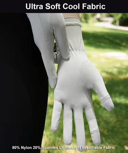 Vista 7 de SUJAYU Guantes de protección UV ultra finos para mujer, protección solar UPF para pantalla táctil transpirable