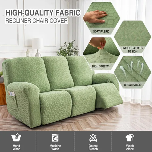 Vista 60 de Gennia Funda Impermeable para Silla Reclinable, Fundas Elásticas para Sofá Reclinable con Bolsillos, Fundas Lavables para Silla Reclinable Lazy Boy