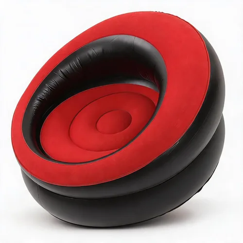 Vista 10 de Zyyini Sofá inflable, suave y cómodo sofá inflable para sala de estar, dormitorio, sala de lectura, oficina, balcón, viajes (gris)