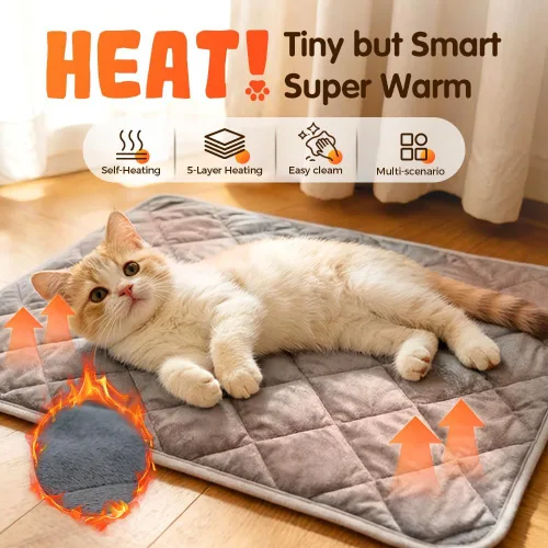 Vista 2 de Tapete de cama autocalentable para gatos, almohadilla autocalentable 2027 Azul