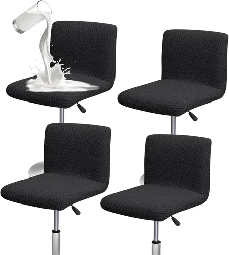 Vista 19 de FORCHEER - Juego de 4 fundas para sillas de bar con respaldos, fundas de jacquard beige para sillas de comedor, funda extraíble y lavable
