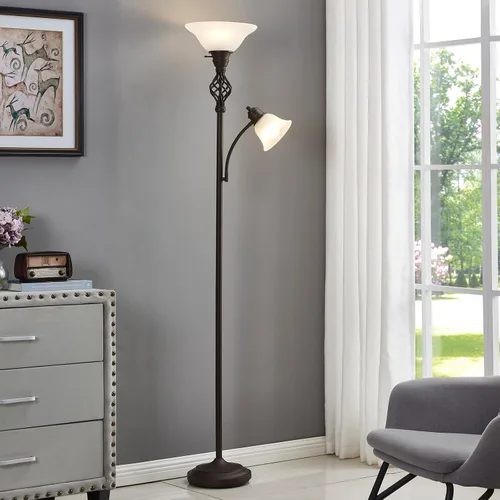 Vista 4 de GyroVu Lámpara de pie Torchiere para sala de estar, luz de lectura LED