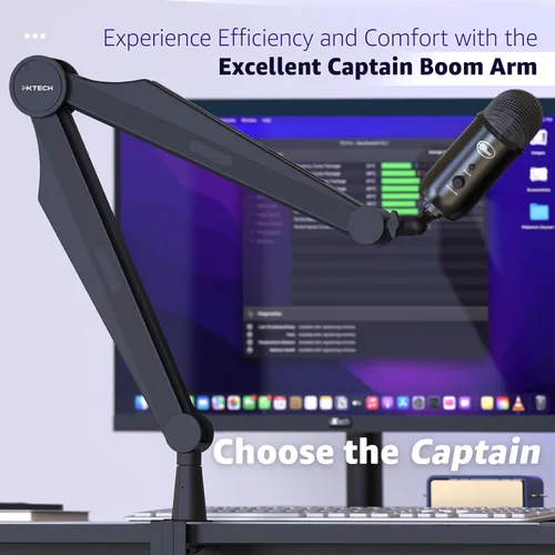 Vista 5 de IXTECH Brazo de micrófono con brazo para micrófono Blue Yeti Shure Sm7b Hyperx QuadCast Rode At2020 y soporte de micrófono Fifine