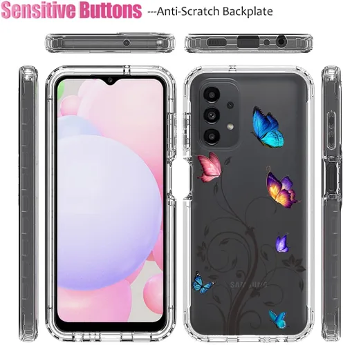 Vista 5 de Funda para Samsung Galaxy A13 4G/A13 LTE 4G SM-A135F con protector de pantalla de vidrio templado, cuerpo completo transparente con protección