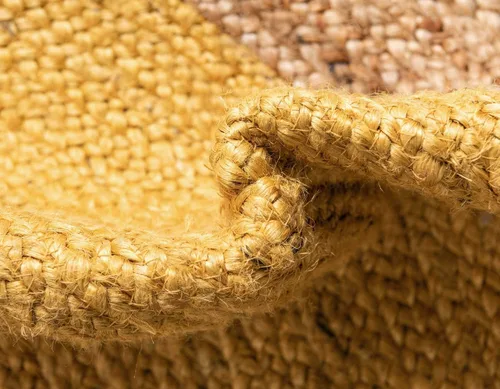 Vista 7 de Unique Loom Colección de yute trenzado de calidad clásica hecha natural tejida a mano con detalles de color sólido, alfombra rectangular de 2 pies 0