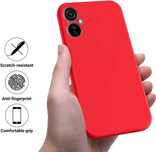 Vista 4 de Funda para Tecno Camon 19 Neo - Funda protectora de silicona líquida para Tecno Camon 19 Neo con cordón de silicona, funda delgada y suave a prueba