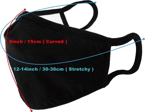 Vista 6 de WITHMOONS Bandana de algodón para la boca, malla fresca, 3 capas, a prueba de polvo, protección UV, puente de nariz, reutilizable, lavable, negro