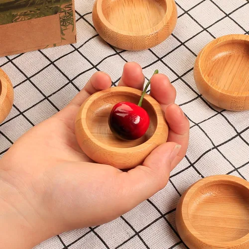Vista 9 de Juego de Mini Cuencos, Platos de Salsa de Bambú para Mojar Aperitivos/Salsas/Nueces, Cuenco de Mezcla de Mascarilla Facial de Madera de Bambú