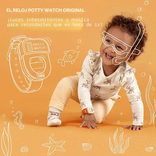 Vista 6 de Reloj recordatorio de hora para ir al baño para niños, talla única , Azul We Make Potty Training Fun! Water-Resistant, Plays Music & Lights Every