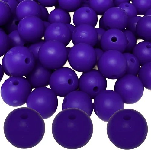 Vista 10 de Abalorios de silicona, 120 piezas de 6 mm abalorios redondos de silicona para hacer llaveros, pulseras, collares, aretes, joyas, manualidades DIY