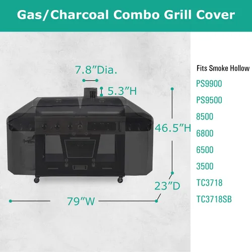 Vista 2 de SunPatio Funda impermeable resistente al aire libre para parrilla de gas y carbón y más, resistente a los rayos UV, cubierta de 79 pulgadas
