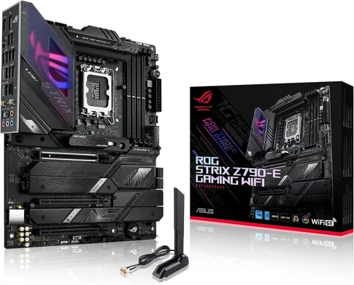 Vista 13 de ASUS ROG Strix Z890-E Gaming WiFi Intel® Z890 LGA 1851 ATX placa base, IA avanzada lista para PC, 18+2+1+2 etapas, DDR5, WiFi 7, 7X M.2