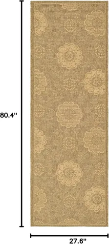 Vista 2 de SAFAVIEH Courtyard Collection CY6948 - Alfombra decorativa para interiores y exteriores, impermeable, fácil de limpiar, 2 pies 3 pulgadas x 6 pies 7