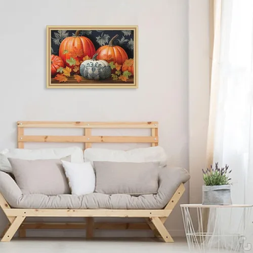 Vista 6 de Pumpkin Fall Jigsaw Puzzles 500 Pieces for Adults with Mesh Storage Bag 2011671