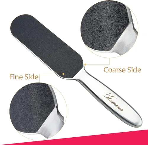 Vista 2 de 2 limas profesionales de pedicura para pies – Escofina reutilizable de acero inoxidable con 20 almohadillas reutilizables de doble cara gruesas