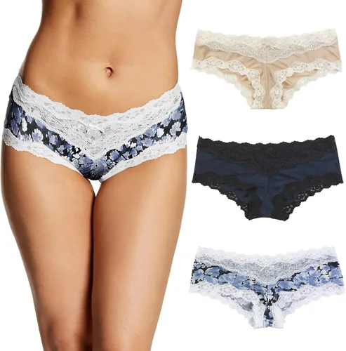Vista 11 de Maidenform Ropa interior hipster para mujer, paquete de 3, ropa interior atrevida de tiro bajo, paquete de bragas hipster de encaje para mujer