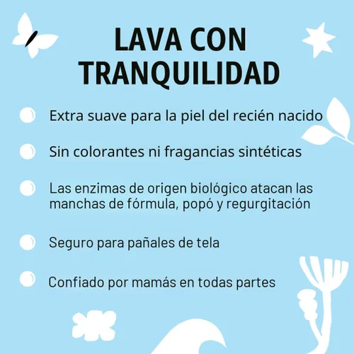 Vista 2 de Detergente líquido Molly's Suds para ropa de bebé Elimina leche de fórmula, caca y manchas de escupir Extra suave para bebés, niños pequeños