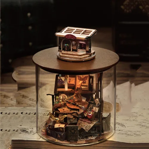 Vista 2 de Kit de casa de muñecas en miniatura estereoscópica 3D, juguetes de montaje, muebles de madera modelo DIY para regalos de creatividad del día de San