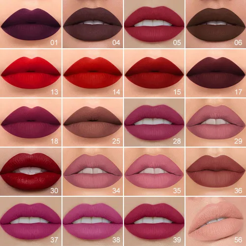 Vista 5 de evpct 1Pcs Lápiz de Labios Mate y Set de Lápiz de Labios Líquido para Mujeres, Lápiz de Labios Mate de Durazno Oscuro Púrpura, Resistente a Manchas