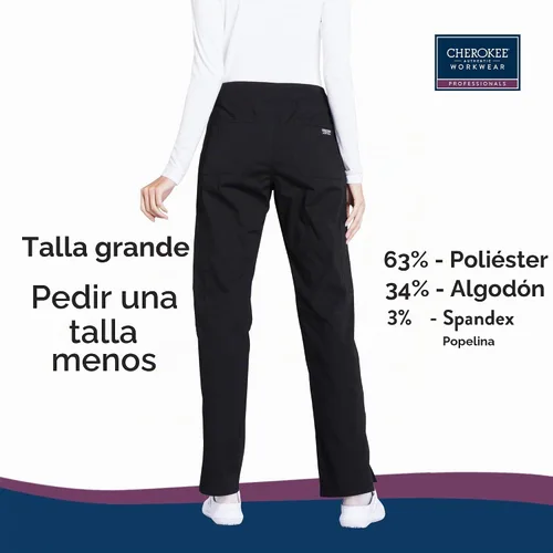 Vista 3 de Pantalones quirúrgicos Workwear Professionals para mujer, pantalón cargo sin cierre, elástico suave, WW170 Negro