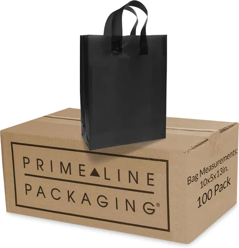Vista 10 de Prime Line Packaging - Bolsas de plástico negras con asas, 6 x 3 x 9