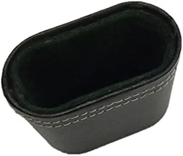 Vista 4 de Taza de cuero para dados de cuero negro, taza agitadora de dados portátil sin dados silenciosa agitando taza de dados para bar, KTV, póquer