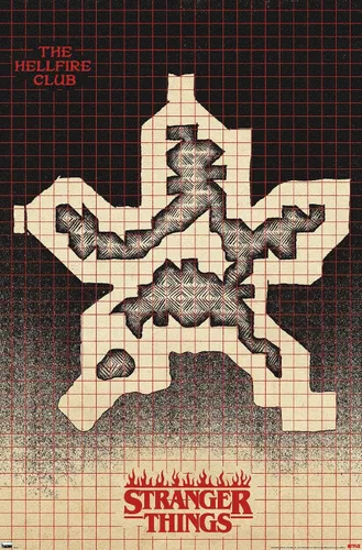 Vista 12 de Trends International Netflix Stranger Things: Season 4 - Póster de pared con mapa de Hellfire Club, 14.725 x 22.375 pulgadas, versión enmarcada