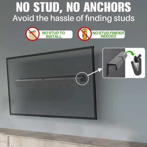 Vista 2 de Soporte de pared para TV sin tachuelas sin taladros para televisores