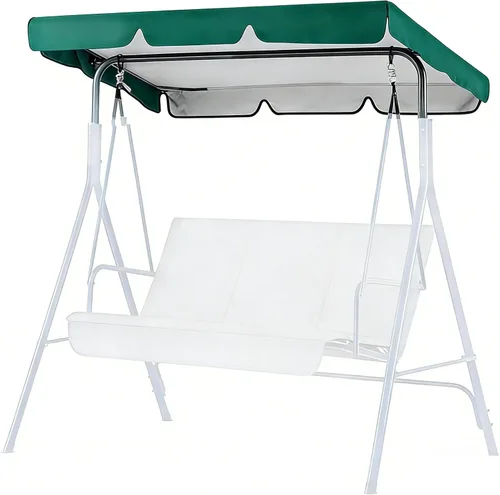 Vista 9 de Cubierta de repuesto para toldo de columpio de patio, resistente al agua, protección UV, 2 plazas, para porche, jardín, cubierta superior de Beige