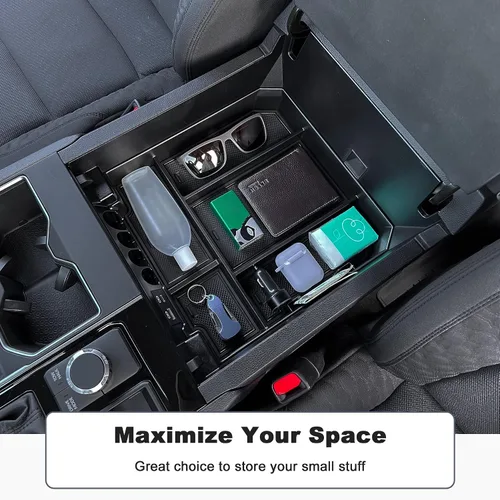 Vista 5 de TOPINSTALL 2026 Organizador de consola de tamaño completo Compatible con 2022-2026 Toyota Tundra/Sequoia 2023-2026, caja de almacenamiento