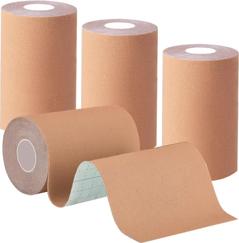 Vista 10 de 2 rollos de cinta de kinesiología de algodón original de 4 x 16.4 pies, cinta atlética impermeable de corte libre para tobillo, muñecas, rodillas