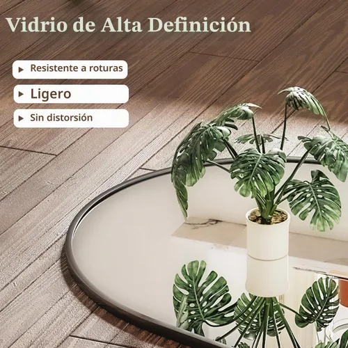 Vista 3 de VooBang - Espejo de cuerpo entero con arco, de 24 x 65 pulgadas, color negro Shatterproof Tempered Glass, Modern Minimalist Chic Room Decor