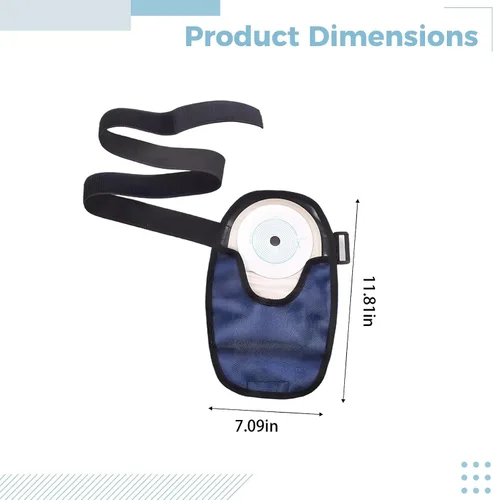 Vista 4 de Fundas para bolsa de ostomía, paquete de 2, cinturón ajustable, ajuste cómodo
