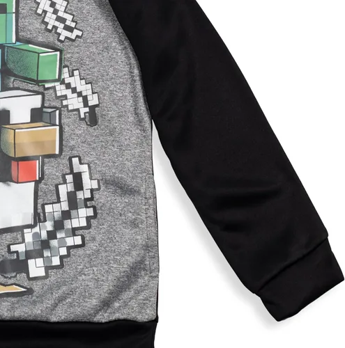 Vista 6 de Minecraft Creeper Zombie Steve - Sudadera con capucha de forro polar para niños pequeños a grandes