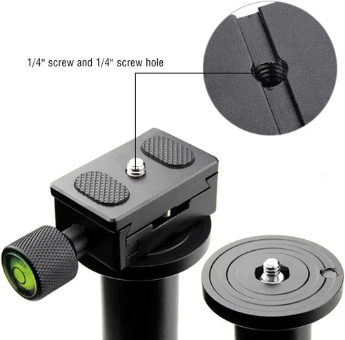 Vista 5 de Bewinner Mini placa de liberación rápida con tornillo de 1/4 pulgadas, cámaras de montaje rápido soporte base clip trípode accesorio para amantes