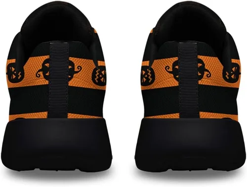 Vista 4 de Zapatos de calabaza de Halloween para hombres y mujeres, tenis deportivos transpirables y casuales