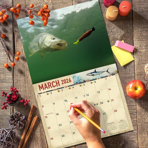 Vista 6 de The KING Company-Monster Calendars - Calendario de pared de pesca de agua salada 2026, tamaño XL, 14 x 22 pulgadas, calendario de pesca deportiva