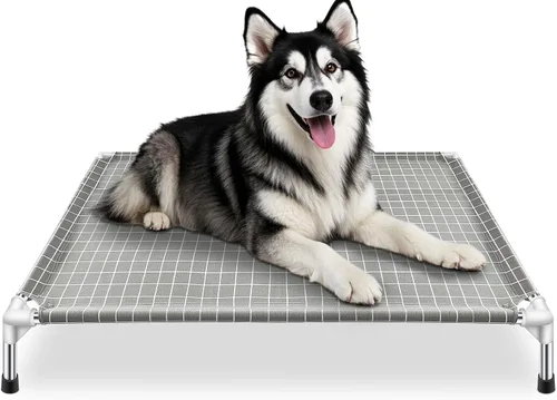 Vista 11 de Cama elevada para mascotas, cama elevada para mascotas para Cama desmontable para perro, uso en interiores y exteriores, tela de algodón