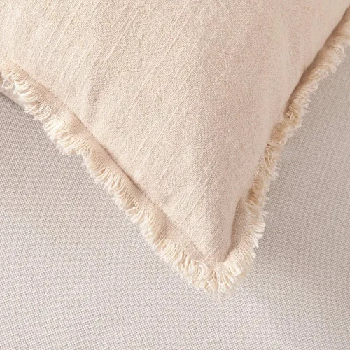 Vista 5 de ATLINIA Funda de Cojín Decorativo - Funda de Cojín de Lino de 18x18 Pulgadas Decorativa Estilo Granja Bohemio con Flecos para Sofá Cama Exterior