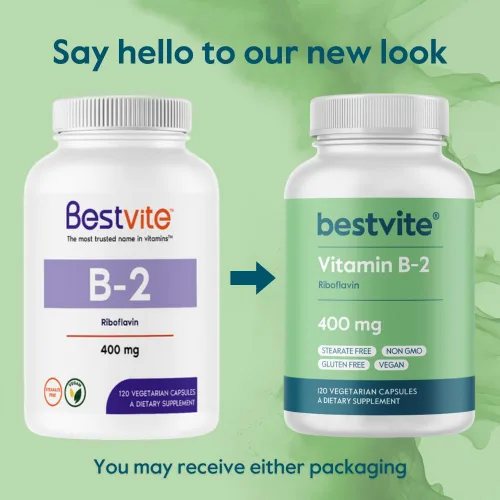 Vista 7 de BESTVITE Vitamina B-2 (riboflavina) 400 mg (120 cápsulas vegetarianas) - Alta potencia - Energía, piel y salud celular - Apoyo saludable del sistema