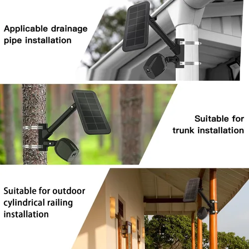 Vista 2 de Soporte de montaje de poste 2 en 1 para panel solar Arlo/Arlo Pro 3/Arlo Ultra1&2/Arlo Essential/Arlo Pro 4/eufyCam Accesorios de montaje al aire