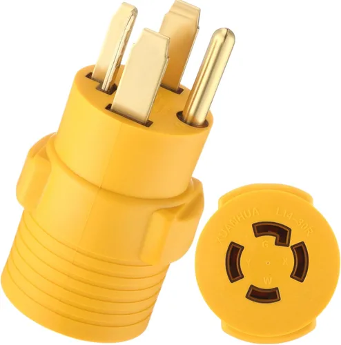 Vista 12 de Kanayu NEMA TT-30P a L14-30R Adaptador de interruptor de transferencia de Amarillo